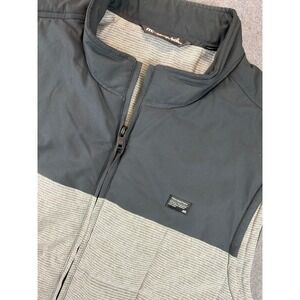 Travis Mathews Vest Mens XL Easy Out Black Grey Quilted Full Zip Golf Insulated